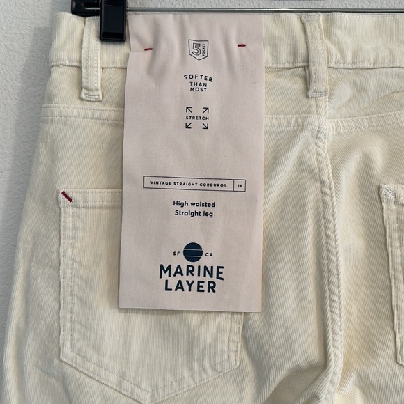 NWT Marine Layer Vintage Straight Corduroy White - Picture 8 of 13
